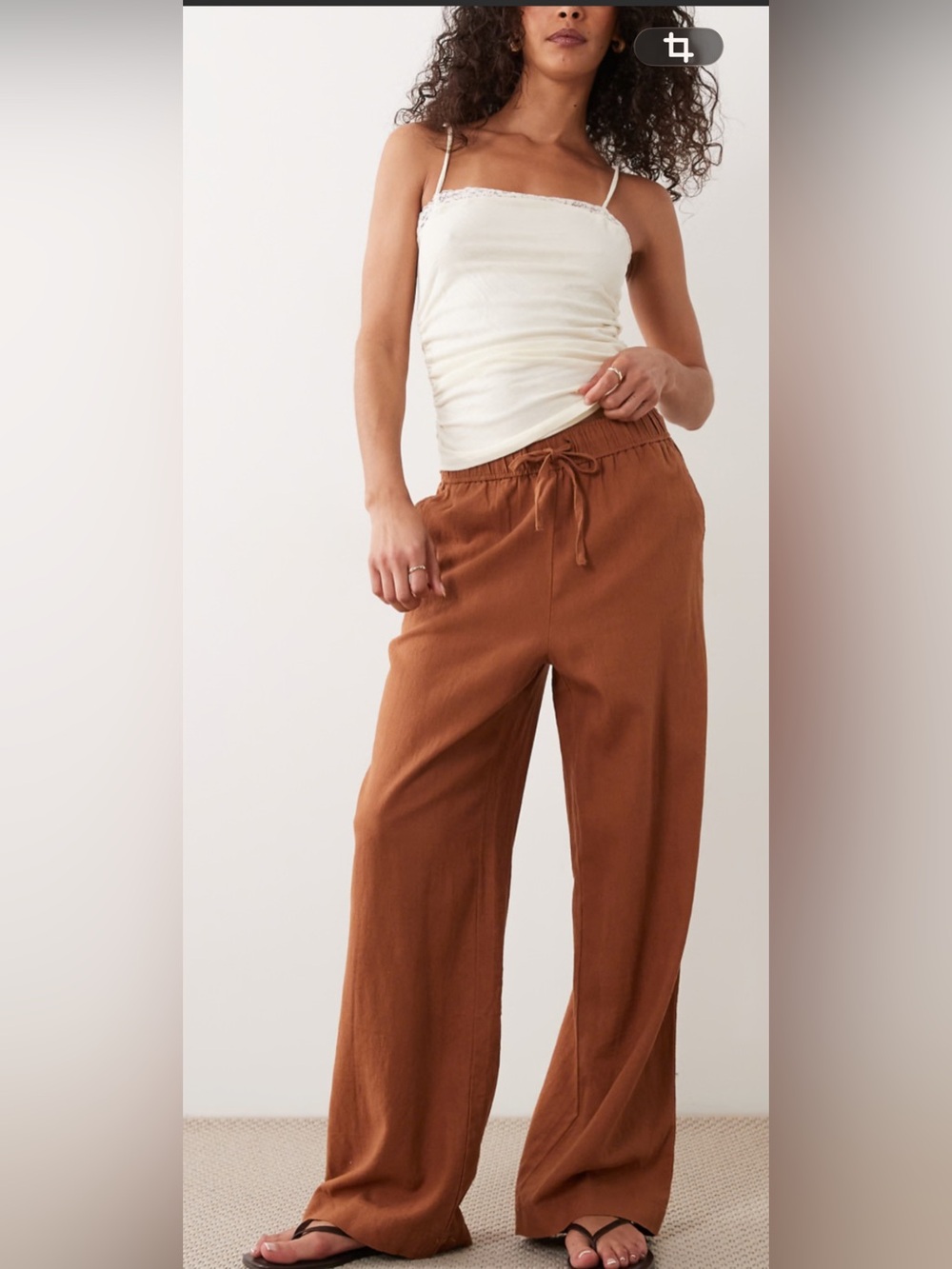 NWT joie xs Wide-Leg Drawstring Pants in Brown